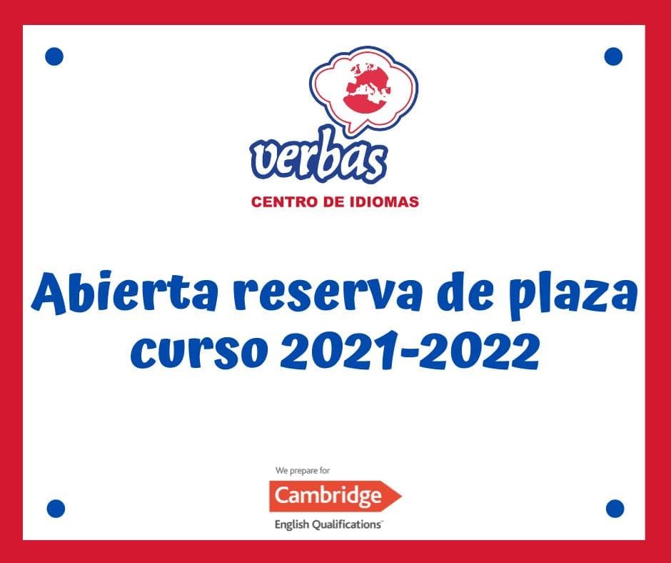 Abierto plazo reserva de plaza curso 2021-2022