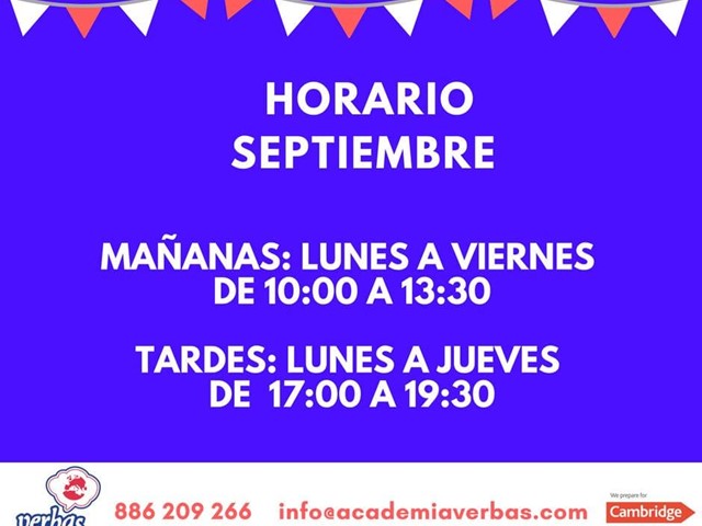 Horario septiembre