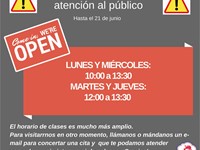 Nuevo horario de oficina para este curso 2017-2018